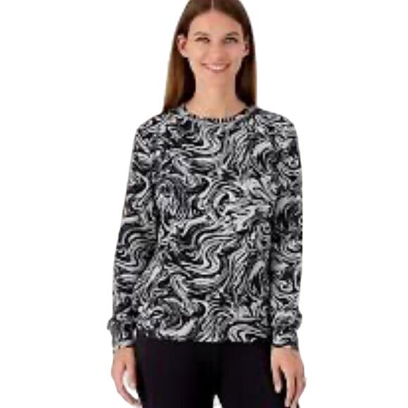 zuda Tops - zuda Z-Knit Crewneck Pullover Cool Gray Swirl Size S NWOT